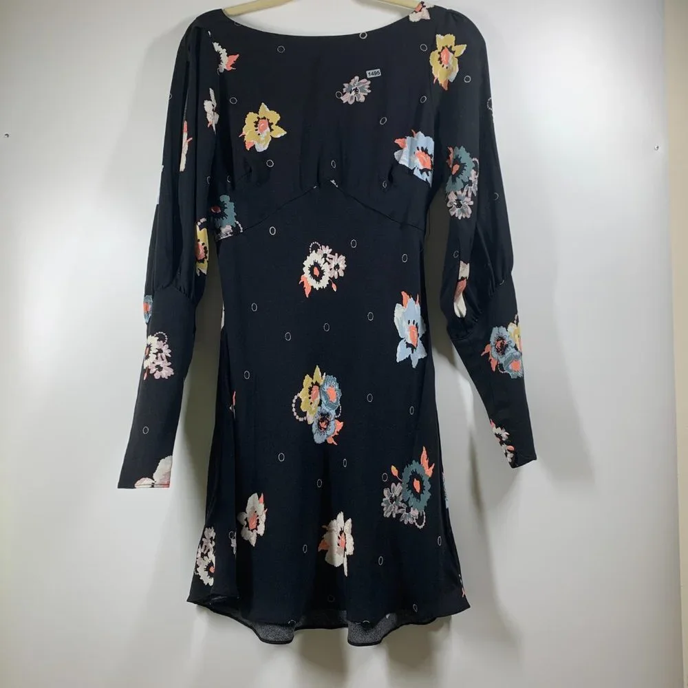 Free People Sunshadows Floral Print Split Sleeve Mini Dress NWT! 2 - Picture 5 of 16